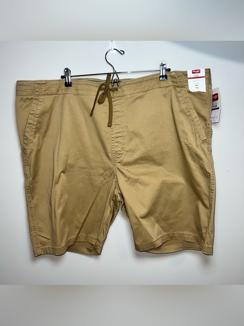 Wrangler Ultra Flex khaki drawstring shorts Straight Fit